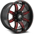 thumbnail image 2 of 20x10 XF Off-Road XF-215 Gloss Black & Red Milled Wheel 8x6.5/8x170 (-12mm), 2 of 2