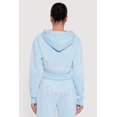 thumbnail image 5 of Women's Angel Rhinestone Zip Front Cropped Hoodie, 5 of 5