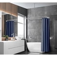 thumbnail image 5 of Utopia Alley Rustproof Wall Mounted Aluminum D-shape Shower Curtain Rods With Ceiling Support for Freestanding Tubs, 60 Inch Large Size by 25 Inch, Polished Chrome + White Shower curtain 180x70 inch, 5 of 10