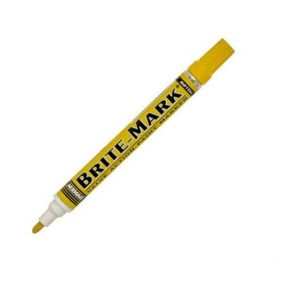 ITW Pro Brands BRITE-MARK Medium Paint Marker, Yellow, Medium, Bullet, Acrylic - 12 EA (253-84004)