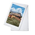thumbnail image 1 of Diesel Locomotive and Cowboy (100% Cotton Tea Towel, Decorative Hand Towel, Kitchen and Home), 1 of 3
