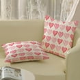 thumbnail image 4 of Valentines Day Pillow Covers 18x18 Set of 2, Valentines Decor Linen Pillowcase Pink Love Heart Valentines Throw Pillows Anniversary Mother''s Day Decorative Outdoor Cushion Case for Sofa Couch, 4 of 6