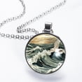 thumbnail image 2 of Seagull Glass Circular Pendant Necklace - Stylish Women's Jewelry, 2 of 5