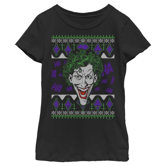 Girl's Batman Joker Sweater  Graphic Tee Black Small