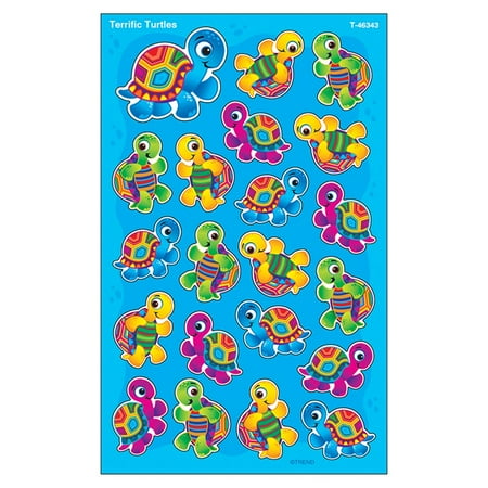 UPC: 0078628463439 | T-46343 – Terrific Turtles superShapes Stickers-Large 168 ct by Trend Enterprises Inc.