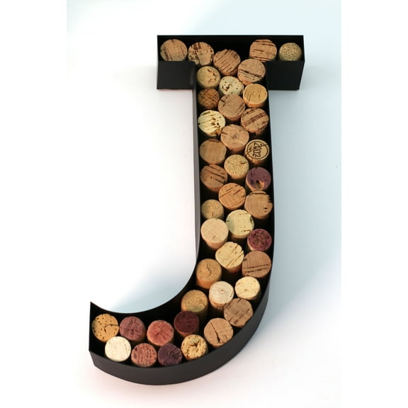 Wine Cork Holder Makes for Great Wine Accessories Perfect Monogrammed Gifts for Women to Store Wine Corks. Wine Decor or Wine Cork Holder Decor Will Brighten Up Kitchen! (Letter J)