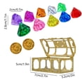 thumbnail image 3 of Juego de 13 juguetes de piedras preciosas para niños con cofre del tesoro dorado | Diamantes de cristal de colores para buceo en piscina y juegos de búsqueda del tesoro | Juego sensorial y kit e, 3 of 5