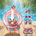 thumbnail image 5 of Summer Porch Goose Outfits Hawaiian Bikini Costume Fits Statue Tropical Swimwear Set Includes Sunglasses Hat,porch goose, 5 of 6