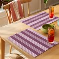 thumbnail image 4 of Purple Stripes Placemats Set of 2 Layered Striped Lines Modern Minimalist Place Mats Indoor Wipeable Table Mats Washable Cloth Dining Table Placemats for Kitchen Holiday Party Home Decor 13x19 Inch, 4 of 9