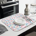 thumbnail image 3 of Microfibre Drying Mat for Kitchen Pioneer Dish Drying Drainer Mat Absorbent Colorful Floral Drying Mat Washing Up for Glass, Plate & Cup 16inch X 18inch, 3 of 7
