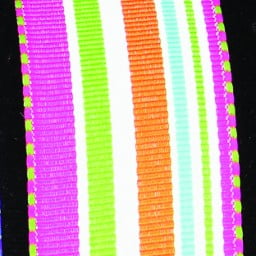 The Ribbon People Pink and Orange Striped Wire Craft Ribbon 1.5" x 27 Yards