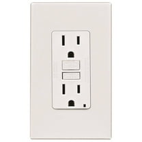 Leviton C32-GFNT1-0PW GFCI Duplex Receptacle, 2 -Pole, 15 A, 125 V, Back, Side Wiring, NEMA: 5-15R, White