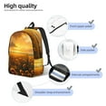 thumbnail image 4 of Vsdgher Sunflower Sunset Rainfall Print Canvas Backpack Travel Rucksack Unisex Knapsack 15.7/17.7Inch Laptop Backpack for Work,College -Small, 4 of 5