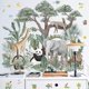 thumbnail image 1 of Cartoon Tropical Rainforest Animal Wall Stickers, Removable Green Plants Lion Giraffe Elephant Decals, Diy Wall Art Decor Decorations For The Wall Win, 1 of 5