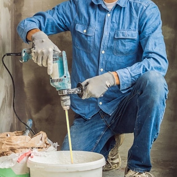 TABLZONE Golden High Carbon Steel Drill Mixer Attachment for Paint, Mud, Cement, and Mortar Mixing,