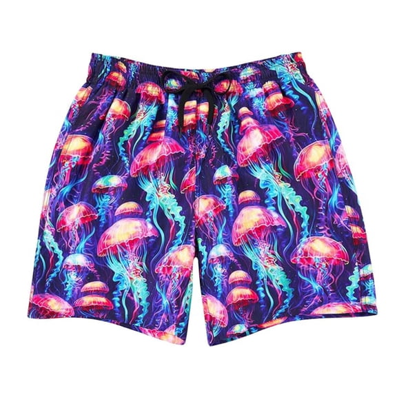 CONZONE Mens Casual Shorts Elastic Waist Summer Shorts for Men Casual Graphic Lightweight Loose Fit Vacation Beach Shorts With Pockets
