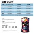 thumbnail image 6 of Pofeuu Colorful Skull Print Men's Muscle T-Shirt, Sleeveless, Muscle Tank, Classic Muscle Tee Top For Men Casual Sleeveless Muscle T-Shirt Trendy Clothes-Large, 6 of 7
