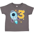 thumbnail image 3 of Inktastic Rocket Space Ship Happy Third Birthday Boys or Girls Toddler T-Shirt, 3 of 5