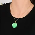 thumbnail image 4 of Natural Myanmar Jade Heart Pendant Dry Cyan Yang Green Love Necklace Personality Simple Jewelry for Men and Women Holiday Gifts, 4 of 5