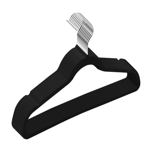 Blateno 10 Pack Taupe Rubber Coated Plastic Hangers, Ultra Thin Space Saving Strong Clothes Hange, Coat Hangers Organizer Velvet with Grooves, for Shirts, Jackets, Dresses, Pants