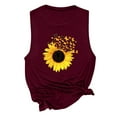 thumbnail image 4 of Aloohaidyvio T Shirts for Women $5,Womens Tank Tops Casual Loose Fit Sunflower Printed Tee Shirts, 4 of 5