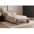 thumbnail image 2 of Meridian Furniture Banc Minimaliste en Velours Rose, 2 of 7