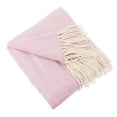 thumbnail image 2 of K-Cliffs - Herringbone Fringed Throw Blanket - Pink - 50"W x 60"L, 2 of 2