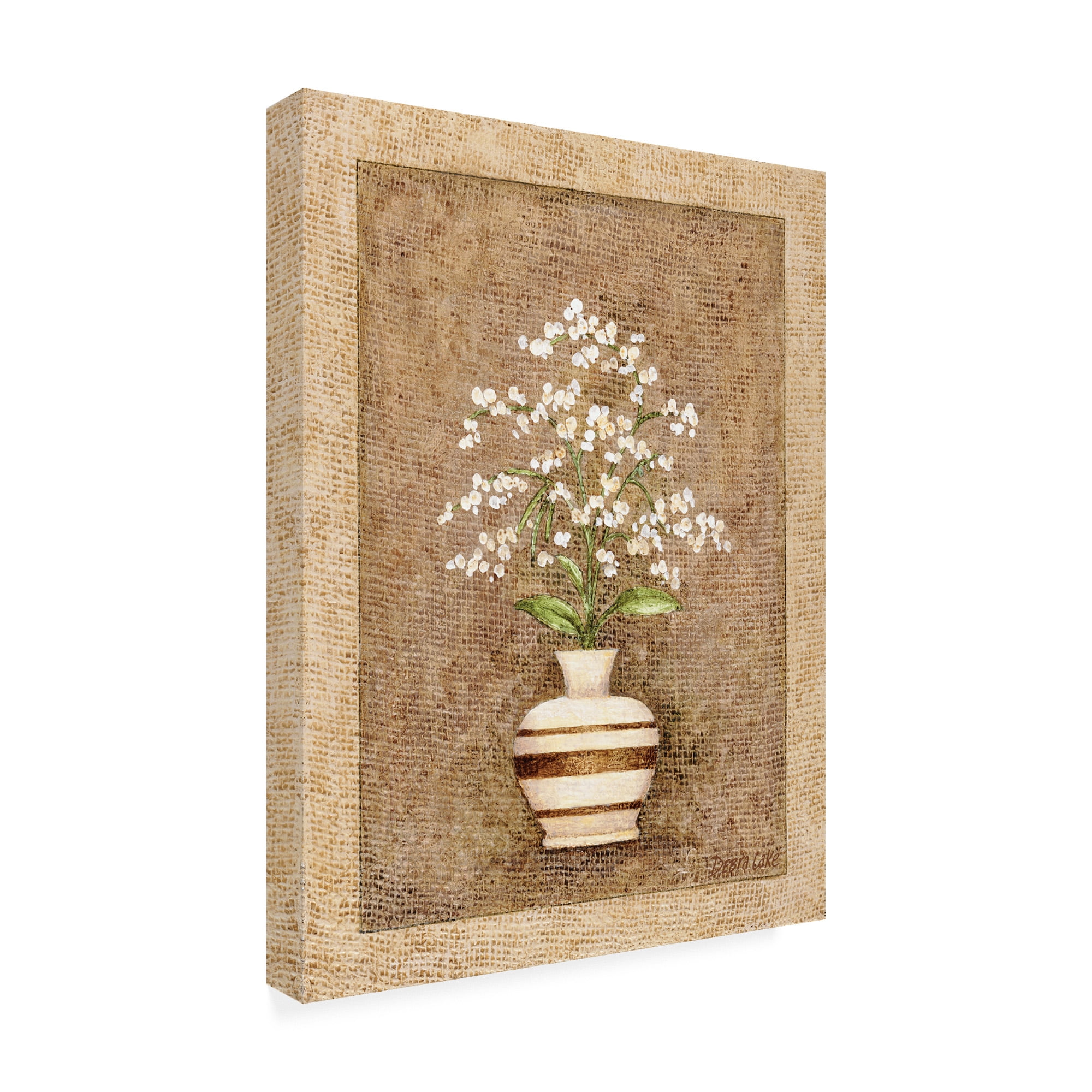 Trademark Fine Art 'A Vase on Linen' Canvas Art by Debra Lake