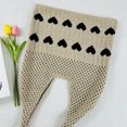 thumbnail image 4 of Yucurem Women Crochet Tote Handbag Heart Pattern Ladies Daily Handbag (Khaki Black) Fashion shoulder bag (C), 4 of 6