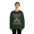thumbnail image 3 of Adult Womens Ugly Christmas Pink Flamingo Sweater Crewneck Sweatshirt, 3 of 4