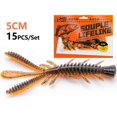 thumbnail image 1 of CHIREN 15Pcs Set 5cm Floating Shrimp Fishing Lures Soft Fishing Bait Artificial Swim Lure - Dark Red, 1 of 5