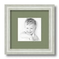 thumbnail image 1 of ArtToFrames 9x9 Matted Picture Frame with 5x5 Single Mat Photo Opening Framed in 1.25 Off White Wash on Ash and 2 Basil Mat (FWM-4098-9x9), 1 of 8