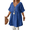 Blue, variant on AURA Women Plus Size V Neck A Line Dress Elegant Loose Short Summer Casual Dress