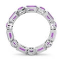 thumbnail image 4 of 5.00 Carat Shiny Emerald Cut Amethyst Gemstone Engagement Eternity Band for her Solid 18K White Gold Size 5.5 by Diamond-Capitals, 4 of 8