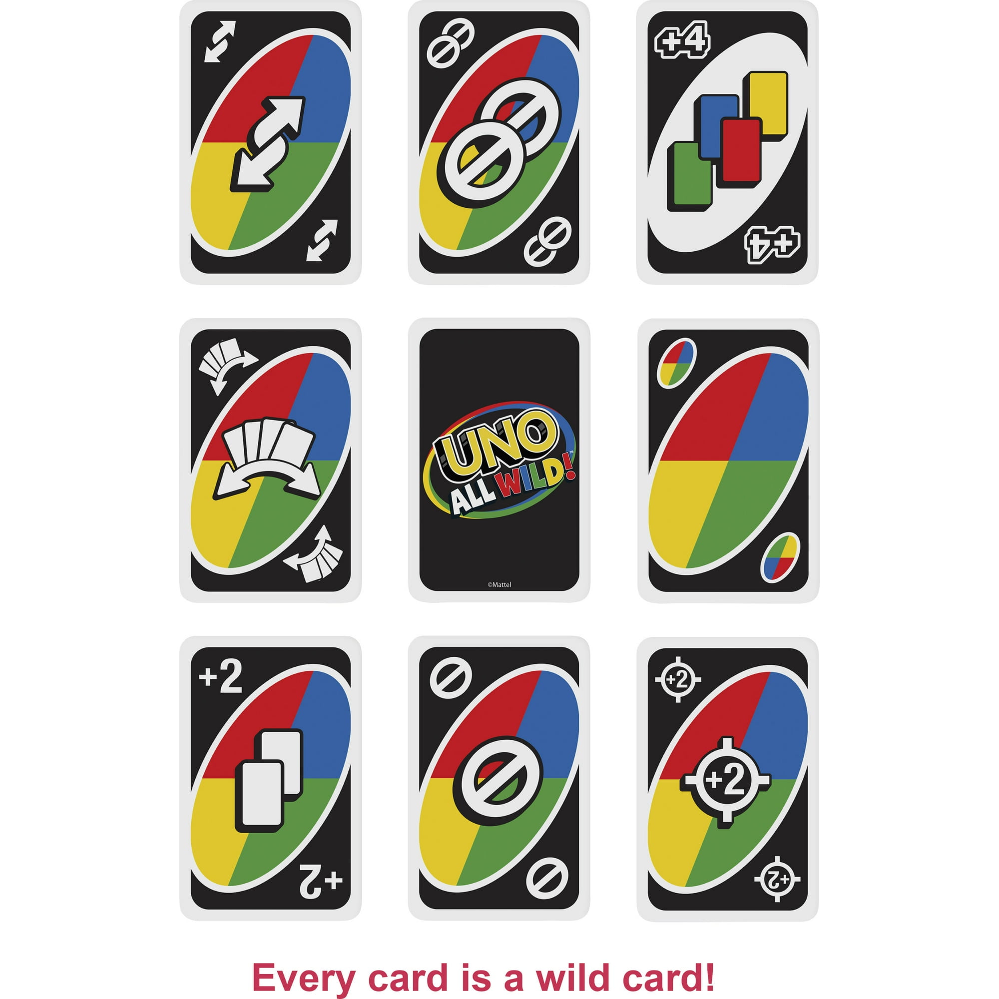 Mattel UNO-WILD autêntico uno família diversão e entretenimento poker jogo  de tabuleiro das crianças brinquedos criativo uno cartões de poker presente