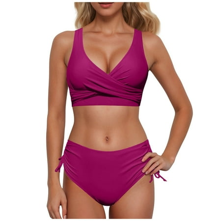 2025 New Women High Bathing Waisted Bikini Push Long Swim Tops Women with Bra Up Two Piece Swimsuits Vintage Swimsuit Two