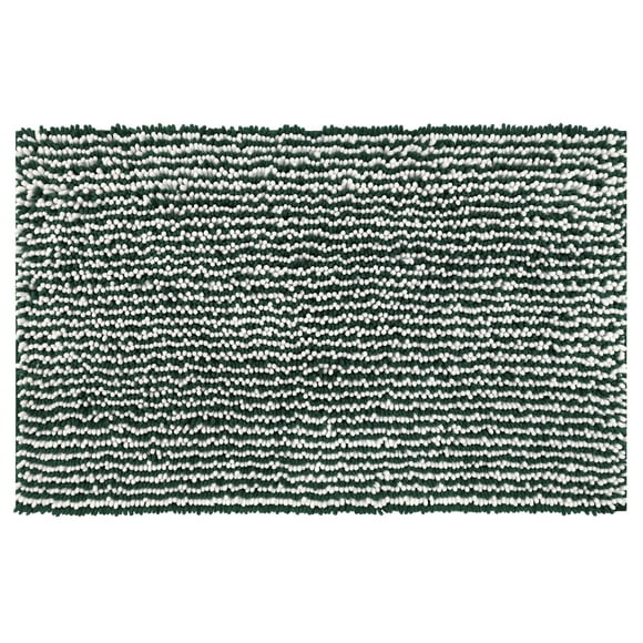 REGALWOVEN Chenille Striped Bathroom Rugs Extra Thick and Absorbent Bath Rug Non-Slip Soft Bath Mat Verde 20" x 32"