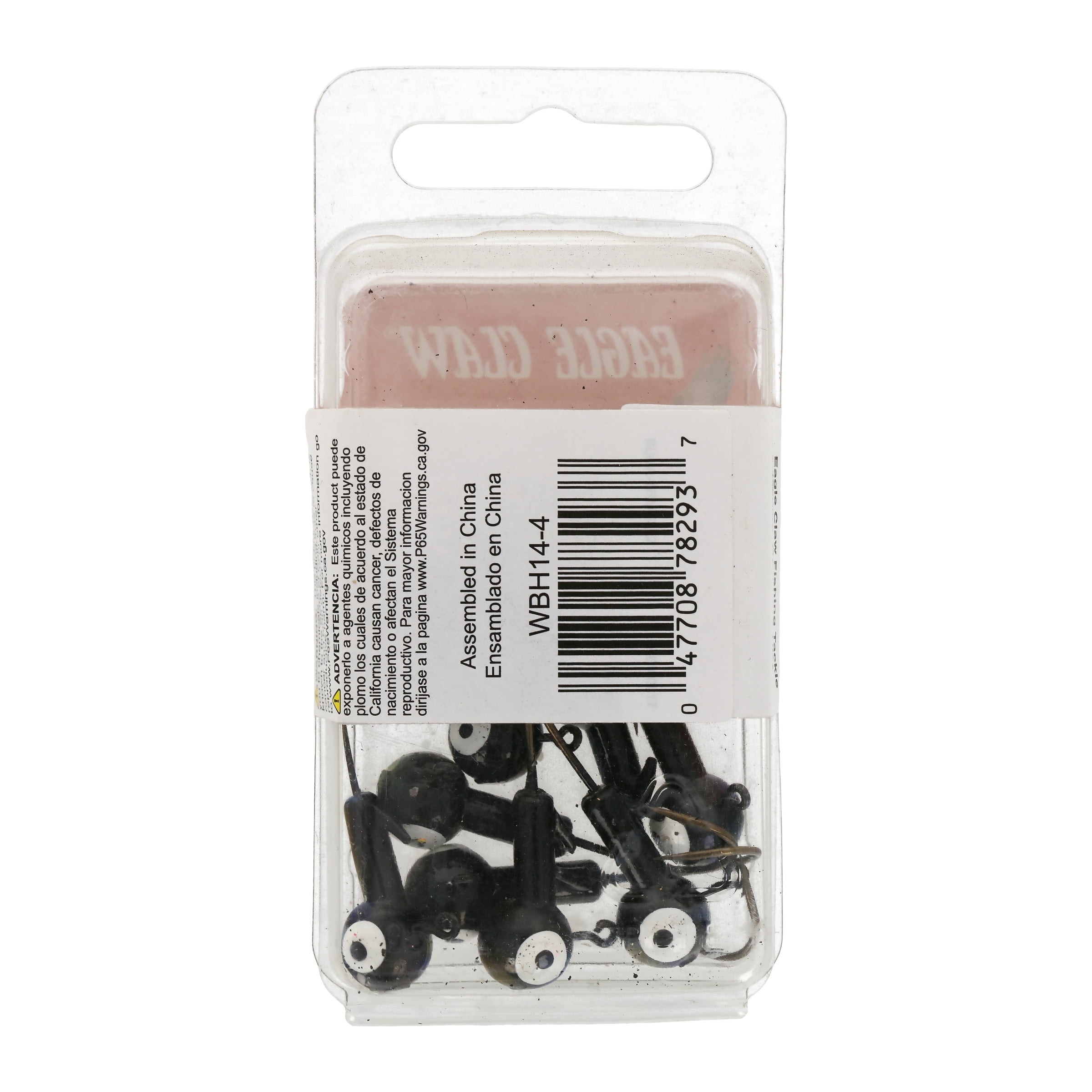 Tête de gabarit à bille Eagle Claw WBH14-4, 1/4 oz, 10 pk, noir
