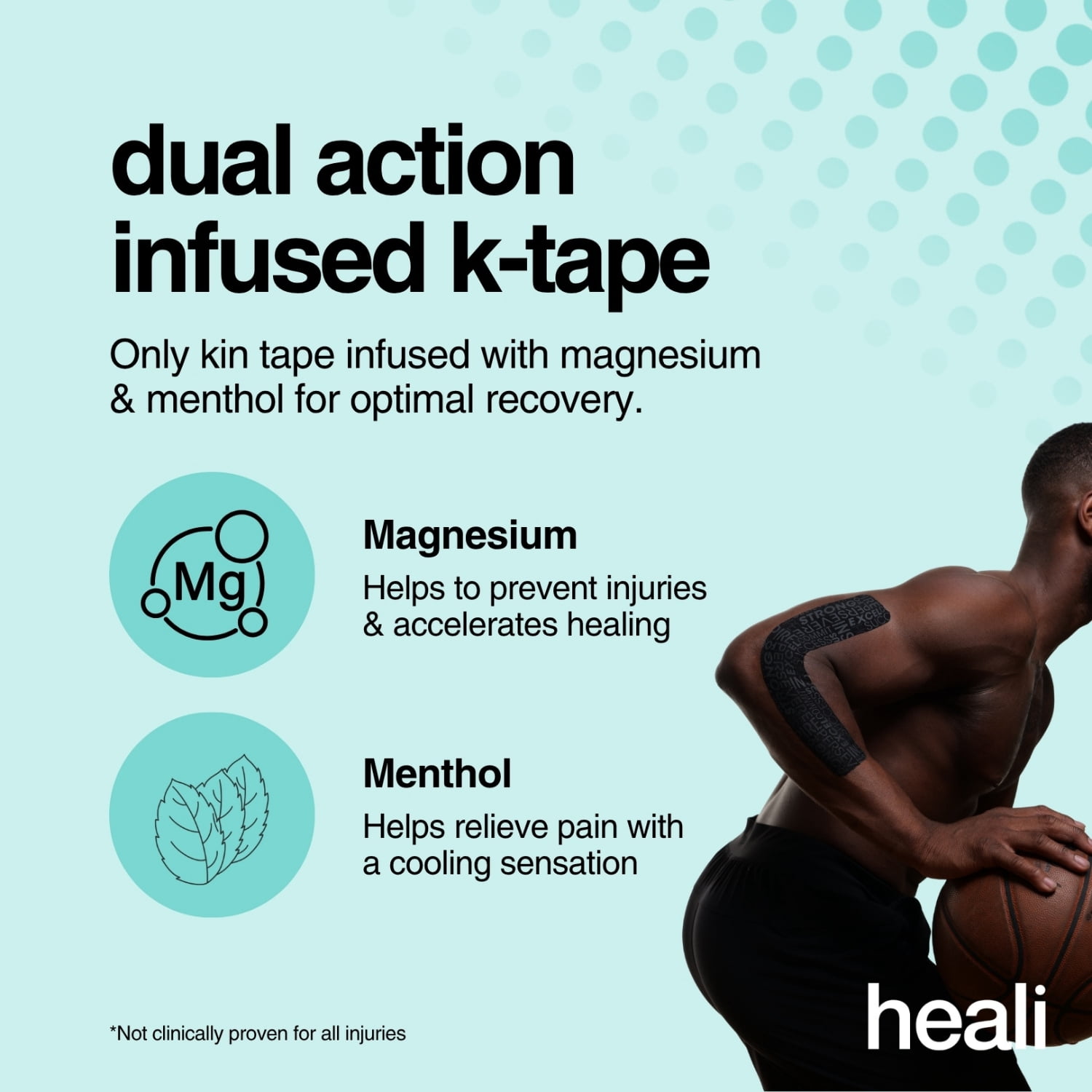 Heali Medical Precut Shape-Black Tape with Inspirational Words