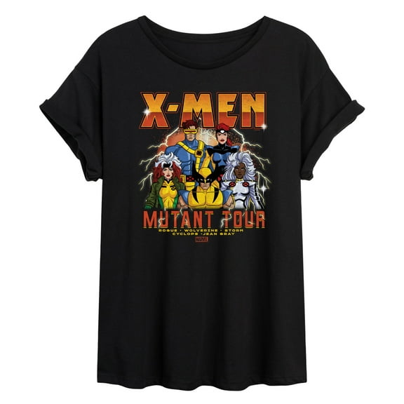 Marvel X-Men - Mutant Tour Band - Women's Oversized Graphic T-Shirt
