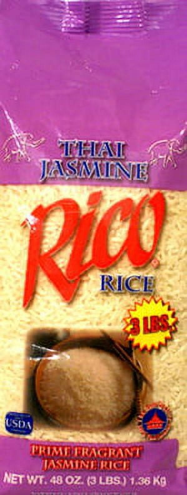 (2 pack) Rico Jasmine Rice 3 lb Bag - 100% Thai Jasmine, Gluten-Free, Non-GMO