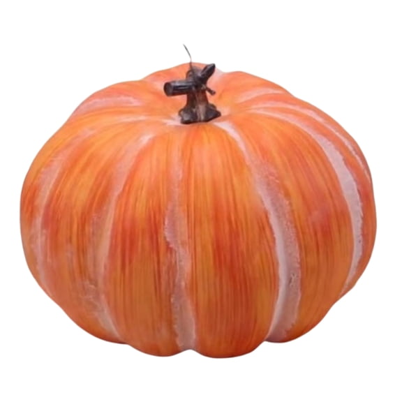Large Artificial Foam Pumpkins, Orange Decorative Pumpkins for DIY Crafts, Halloween Thanksgiving Fall Decor, Harvest Home Farmhouse Table Centerpiece Decorations