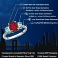 thumbnail image 2 of Gem Stone King 925 Silver and 10K Yellow Gold Ruby Red Mystic Quartz and Blue Zircon and Lab Grown Diamond Engagement Ring for Women | 3.16 Cttw | Oval 9X7MM | Birthstone | Size 7, 2 of 6