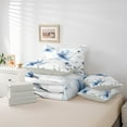 thumbnail image 6 of jejeloiu Blue Flower Floral 7pcs Bedding Comforter Set,Modern Aesthetic Art Queen Bedding Sets,Rustic Plant Queen Sheet Sets For Men Women,Breathable Home Decor Reversible, 6 of 8