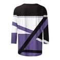 thumbnail image 5 of FAIWAD Womens 3/4 Sleeve Tops Round Neck Spring Trendy Tunic Tops Color Block Loose Pullover Tops, 5 of 5