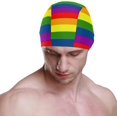 thumbnail image 2 of FYBTO Casquette de Natation Gay Pride Arc-en-Ciel Unisexe Adulte FYBTO Polyester, 2 of 4