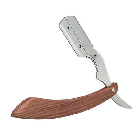 Male Straight Edge Razor Stainless Steel Manual Folding Shaving Knife Wooden Handle Blade Shave Beard Cutter