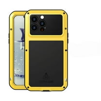 Dteck iPhone 13 Pro Max Heavy Duty Case, Outdoor Aluminum Metal Military Grade Bumper Shockproof Dustproof Anti-Scratch Full Body Protection Case with Tempered Glass for iPhone 13 Pro Max (Black)