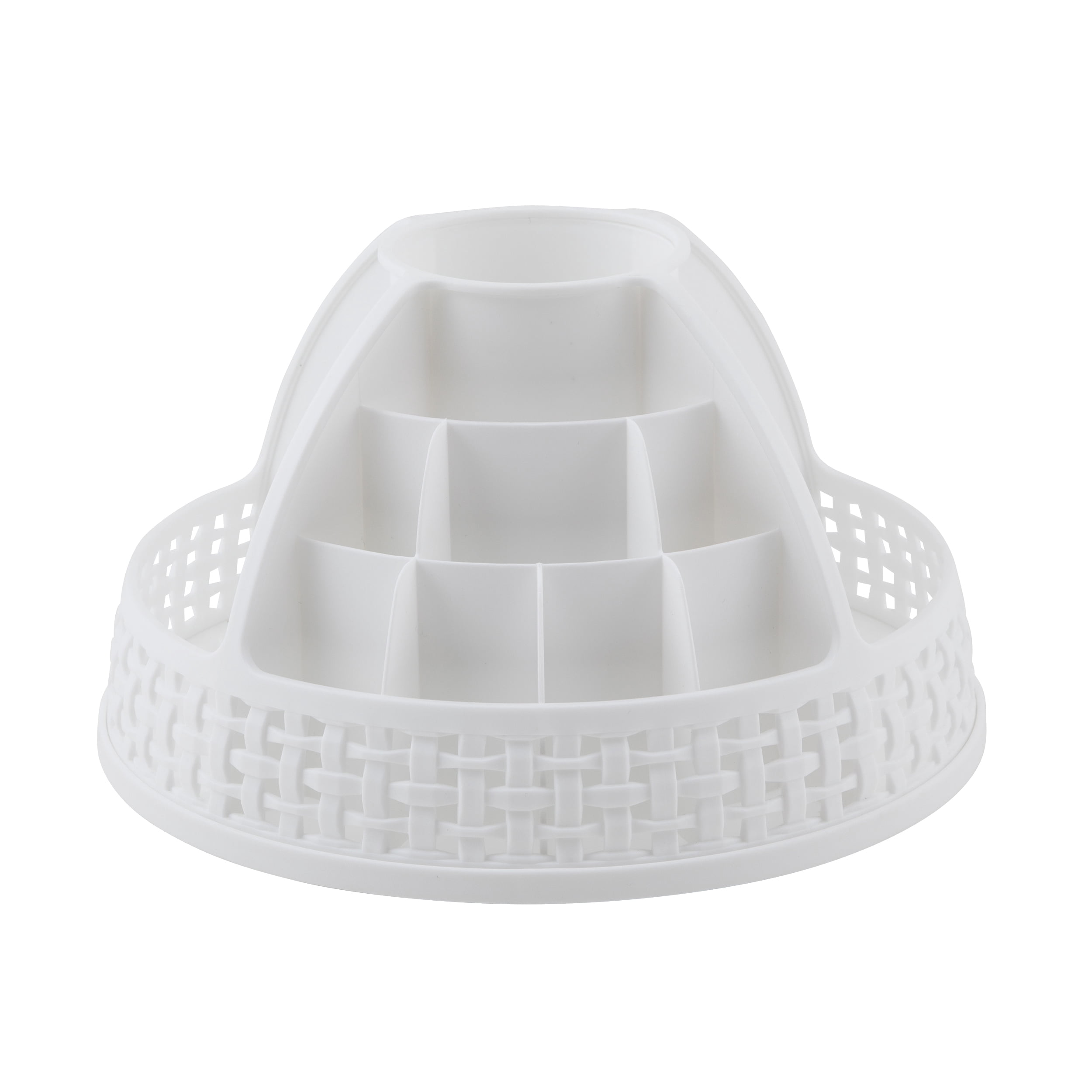 Extra Large Weave Rotating Beauty Organizer, 21 Compartments in Different Sizes to Help Organize all your Cosmetics.
