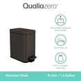 thumbnail image 2 of Qualiazero Trash Can, 1.3 Gallon Slim Step On Bathroom Trash Can, Black Stainless Steel, 2 of 10
